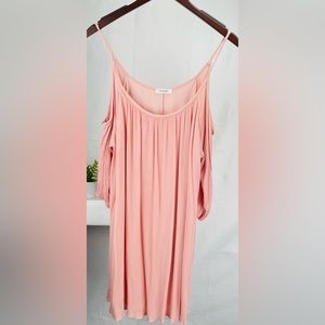 Persaya Women’s Cold Shoulder Knit Lined Dress Pink Casual Size Large